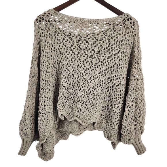 Jessica Simpson Tan Open Knit Sweater - Women's Size Small - Picture 2 of 3